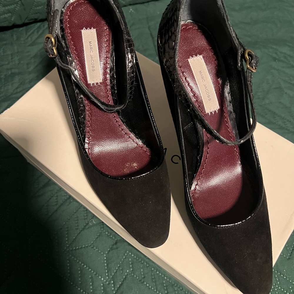 Marc Jacobs Black Heels with Ankle Strap